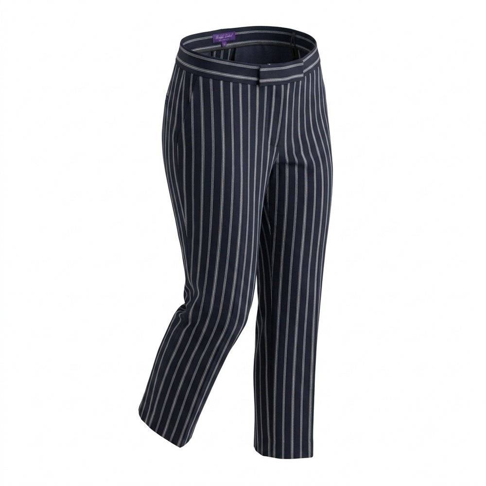 Ralph Lauren Collection Purple Label Black Pinstripe Wool Pants 8 32x35 NWOT
